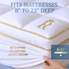 image:imageTwin Size Mattress Topper Twin  823 Inches Deep Pocket 400 TC Cotton Extra Thick Mattress Topper Soft Mattress Down Alternative Fill Cover Cooling Overfilled 1400GSM Mattress Pad Royal TherapyWhite