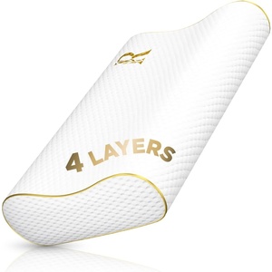 image:imageMemory Foam Pillow Cervical Pillow 4Layer Queen Contour Pillow Side Sleeper Neck Support Pillow for Neck Pain CertiPURUSExtra Queen 24 x 14 x 65