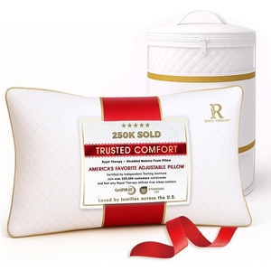 image:imageRoyal Therapy Queen 2Pack Memory Foam Pillow Adjustable Shredded OdorFree CutOut Bed Pillow for Neck amp Shoulder Pain Relief Breathable Support for Back Stomach Side Sleepers BioFormTraditional Shredded