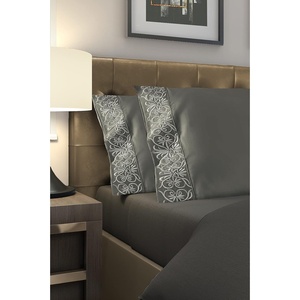 image:imageRoyal Therapy Twin Sheet Set 100 Cotton 1000 Thread Count Fitted Bed Sheets 17Inch Deep Pockets Grey Bedding SetGray