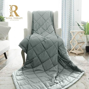 image:imageRoyal Therapy Weighted Blanket  Heavy 100 Cotton Blankets with Premium Glass Beads 60x80 25lbs Prussian Blue Suitable for One Person 250lb  Use on QueenKing BedAquamarine