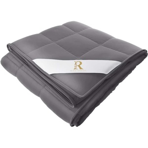 image:imageRoyal Therapy Weighted Blanket  Heavy 100 Cotton Blankets with Premium Glass Beads 60x80 25lbs Prussian Blue Suitable for One Person 250lb  Use on QueenKing BedRoyal Grey