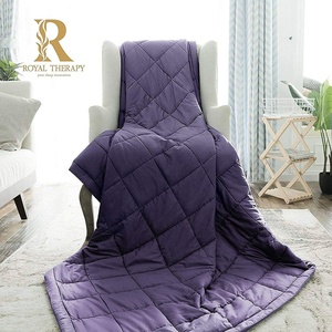 image:imageRoyal Therapy Weighted Blanket  Heavy 100 Cotton Blankets with Premium Glass Beads 60x80 25lbs Prussian Blue Suitable for One Person 250lb  Use on QueenKing BedSmoke Grey